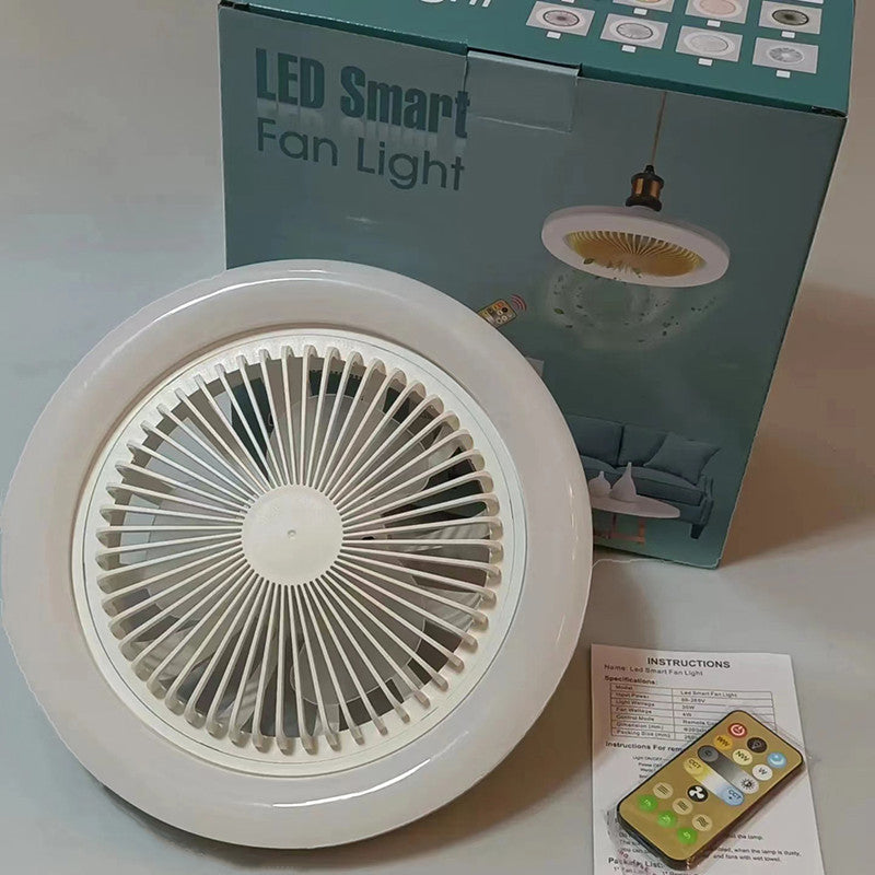 30W Silent 3 Speeds Ceiling Fan with Remote Control with Lighting Lamp E27 Converter Base for Bedroom Living Home