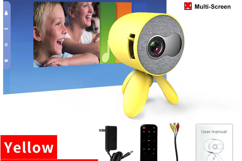 LEJIADA YG220 Mini Projector 3.5mm Audio Phone with screen Update Version Portable Pocket Cute Projector Video Player Kids Gift